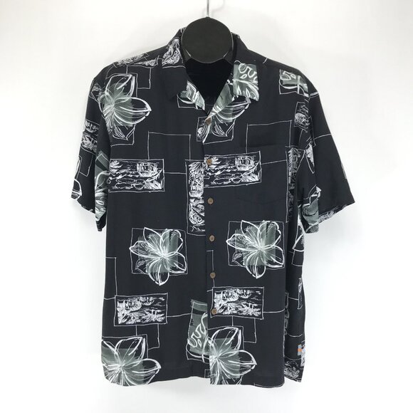 Quiksilver Edition Comfort Fit Short Sleeve Button Up Shirt Men's Large Tropical - Picture 1 of 10